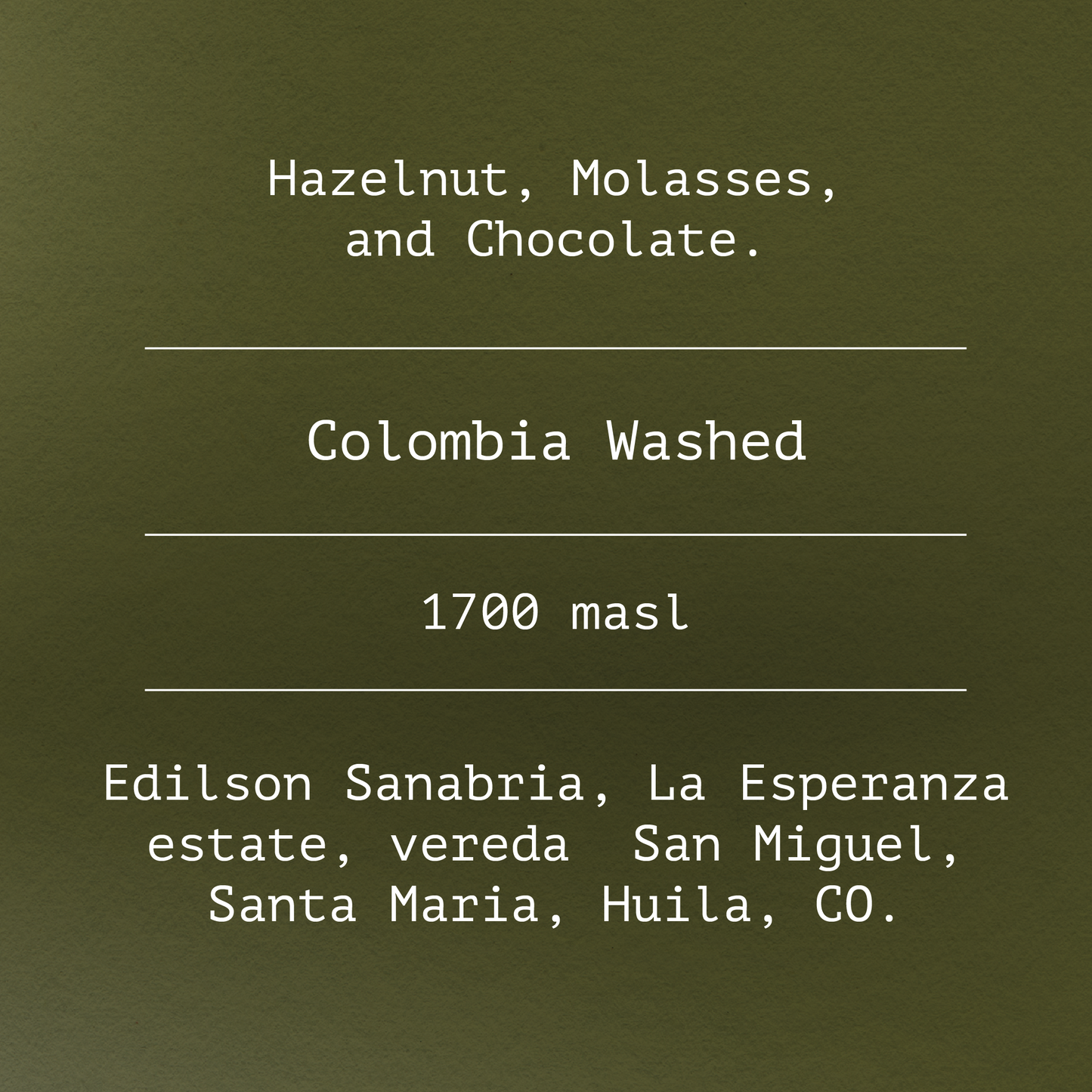 Colombia Washed By Edilson Sanabria