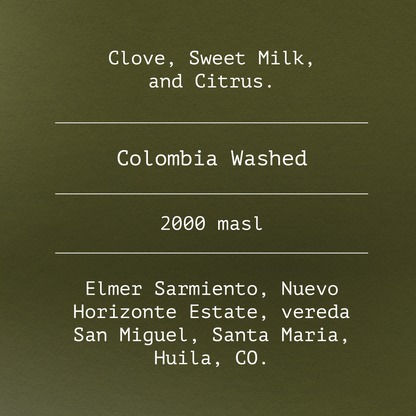 Colombia Washed By Elmer Sarmiento